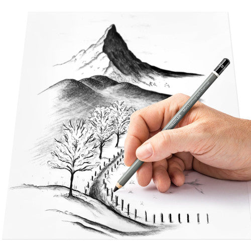 Staedtler 100C SBK4 Mars Lumograph Charcoal Pencils 3 Assorted + Stump Card of 4 (10 Cards)