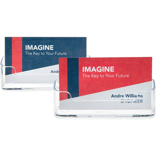 Deflecto Business Card Holder Landscape Twin Pack