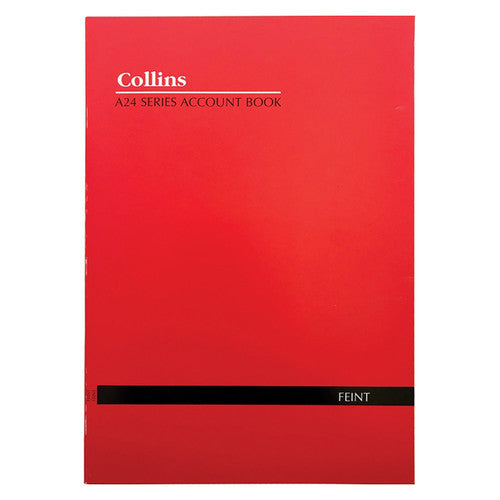 Collins 10200 Account Book Series A24 Feint Red Cover