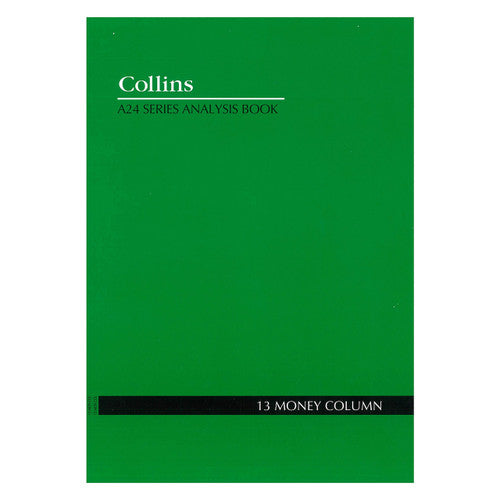 Collins 10213 Analysis Book Series A24 13 Money Column Green Cover