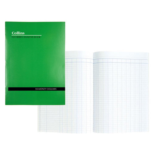Collins 10218 Analysis Book Series A24 18 Money Column Green Cover