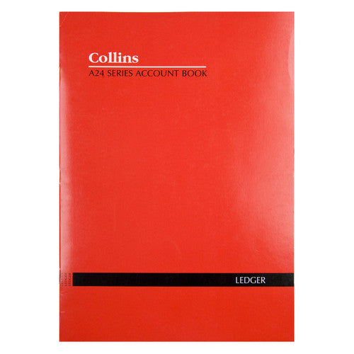Collins 10230 Account Book Series A24 Double Ledger Red Cover