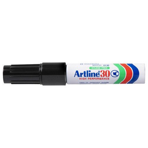 Artline 30 Permanent Marker 5mm Chisel Nib Black Box 12