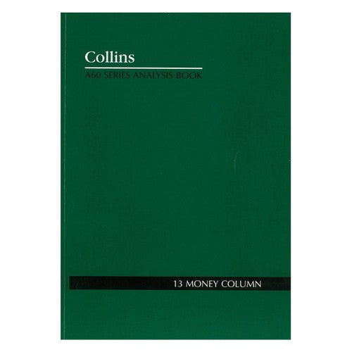 Collins 10313 Analysis Book Series A60 13 Money Column Green Cover