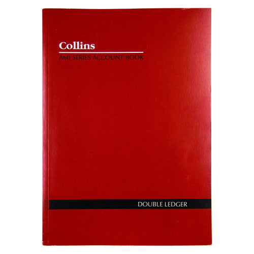 Collins 10330 Account Book Series A60 Double Ledger Red Cover