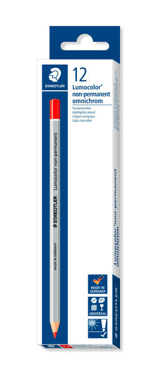 Staedtler Lumocolor Non-Permanent Omnichrom Red Box of 12 108-2