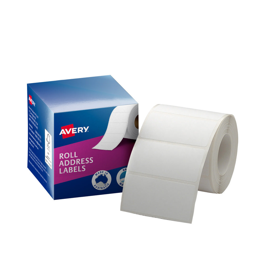 Avery White Roll Address Labels 70 x 36mm 500 Roll
