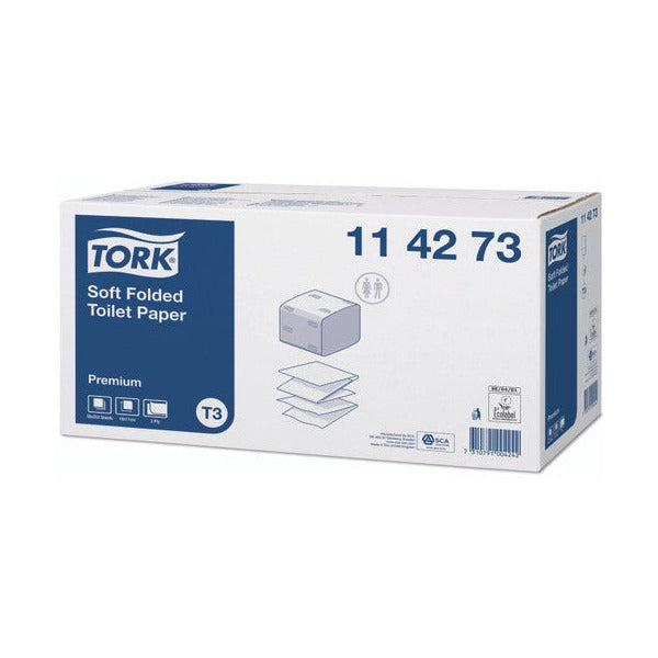 Tork Soft Folded Toilet Paper 2 Ply Premium T3 Carton of 30