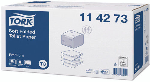 Tork Soft Folded Toilet Paper 2 Ply Premium T3 Carton of 30