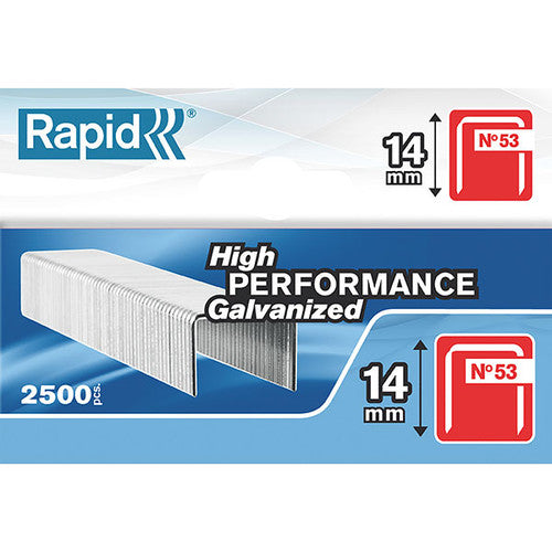 Rapid No.53 Finewire Staples 14mm Box 2500