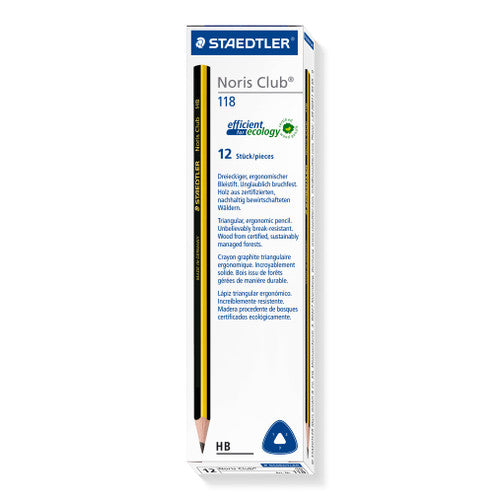 Staedtler Noris Club Triangular School Pencil HB Box of 12 118 HB-509