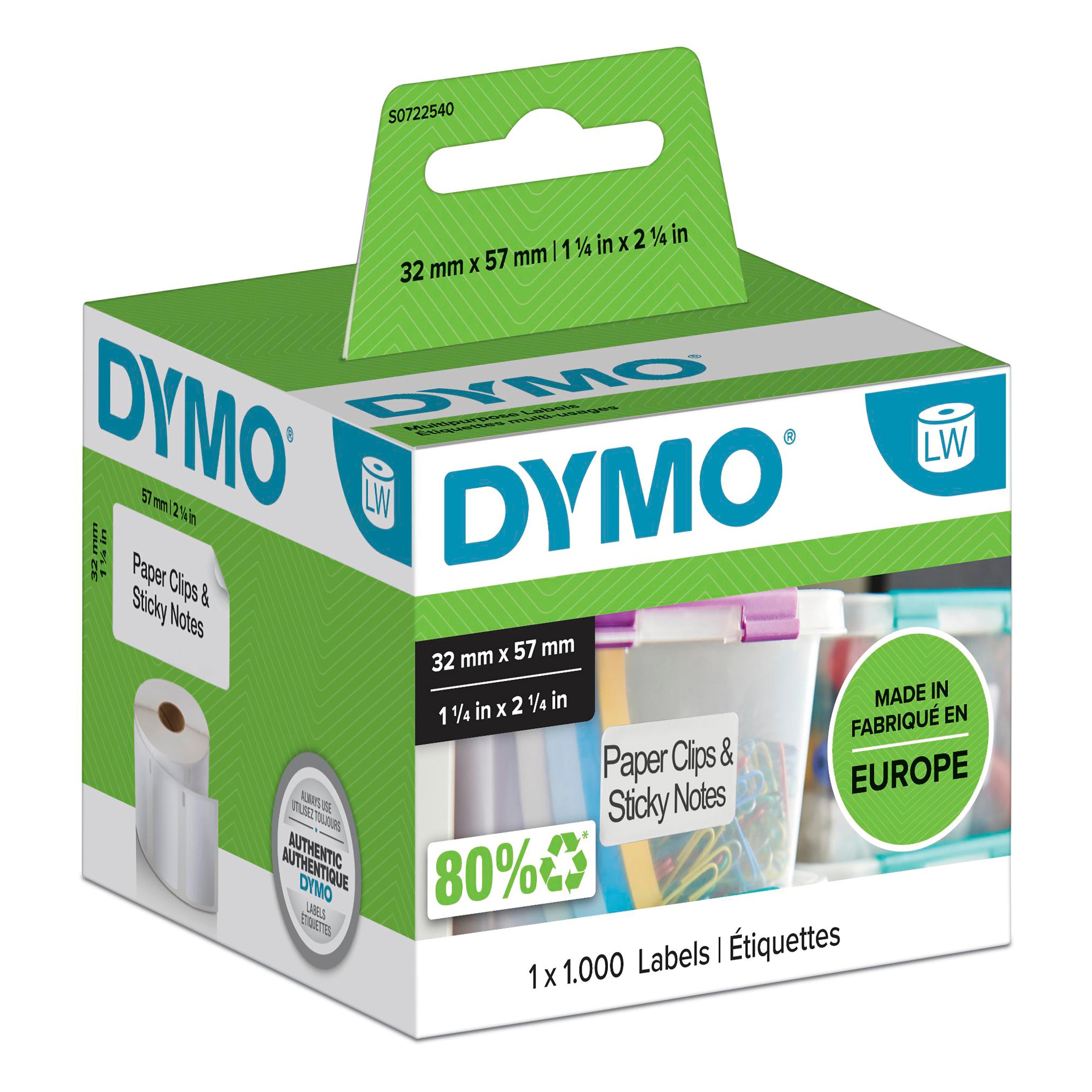 Dymo LabelWriter Multi Purpose Labels 32mm x 57mm - 3D view