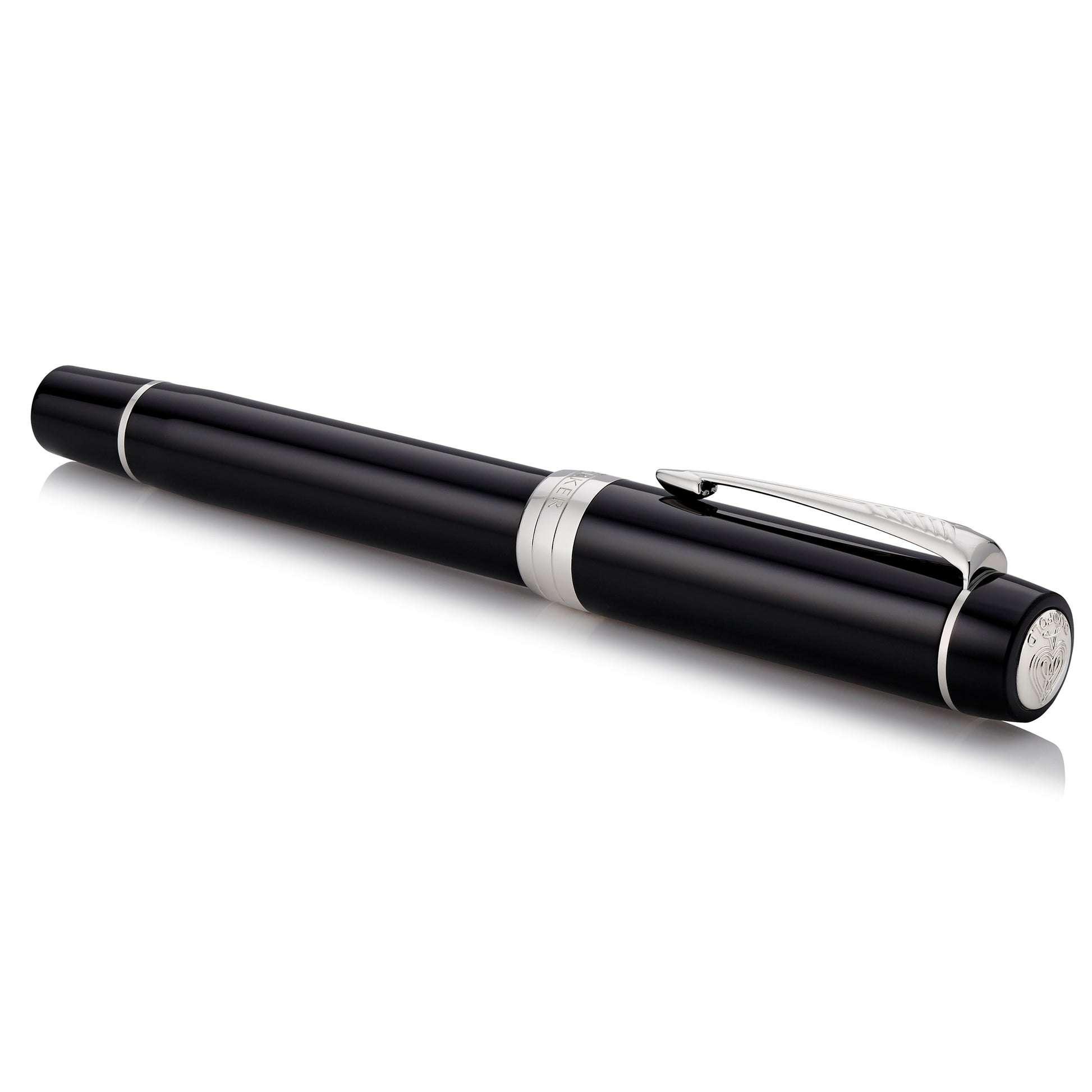 Parker Duofold Classic Fountain Pen Black and Palladium Trim Medium Nib