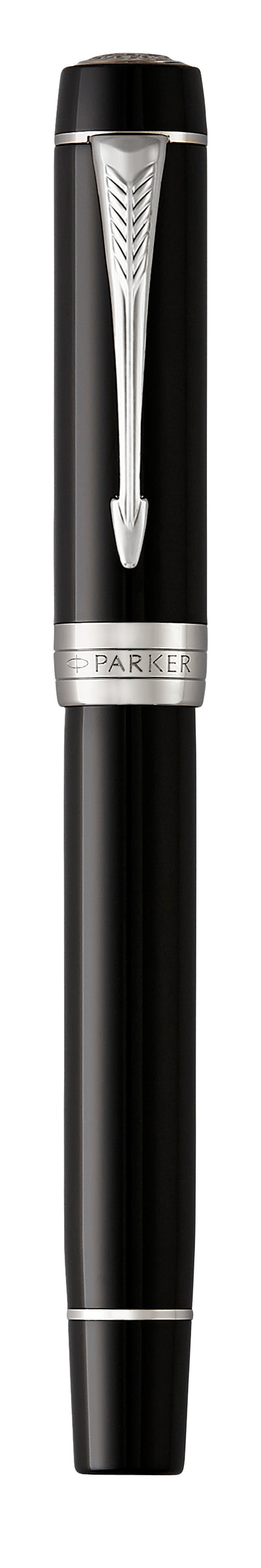 Parker Duofold Classic Fountain Pen Black and Palladium Trim Medium Nib