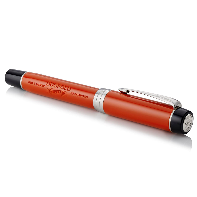 Parker Duofold Classic Fountain Pen Big Red Vintage and Palladium Trim Medium Nib