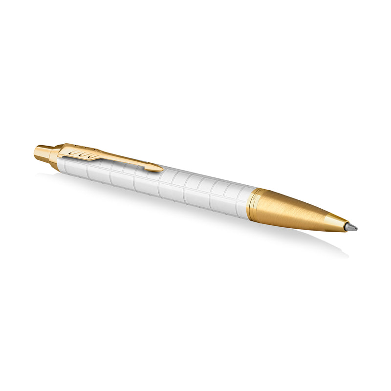Parker IM Premium Ballpoint Pen Pearl Lacquer and Gold Trim Medium Tip