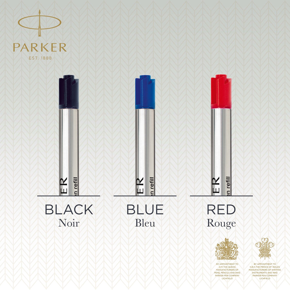Parker QuinkFlow Ballpoint Refill Black Medium Pack of 10