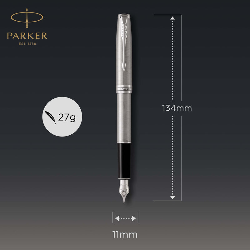 Parker Sonnet Fountain Pen Stainless Steel and Palladium Trim Medium Nib