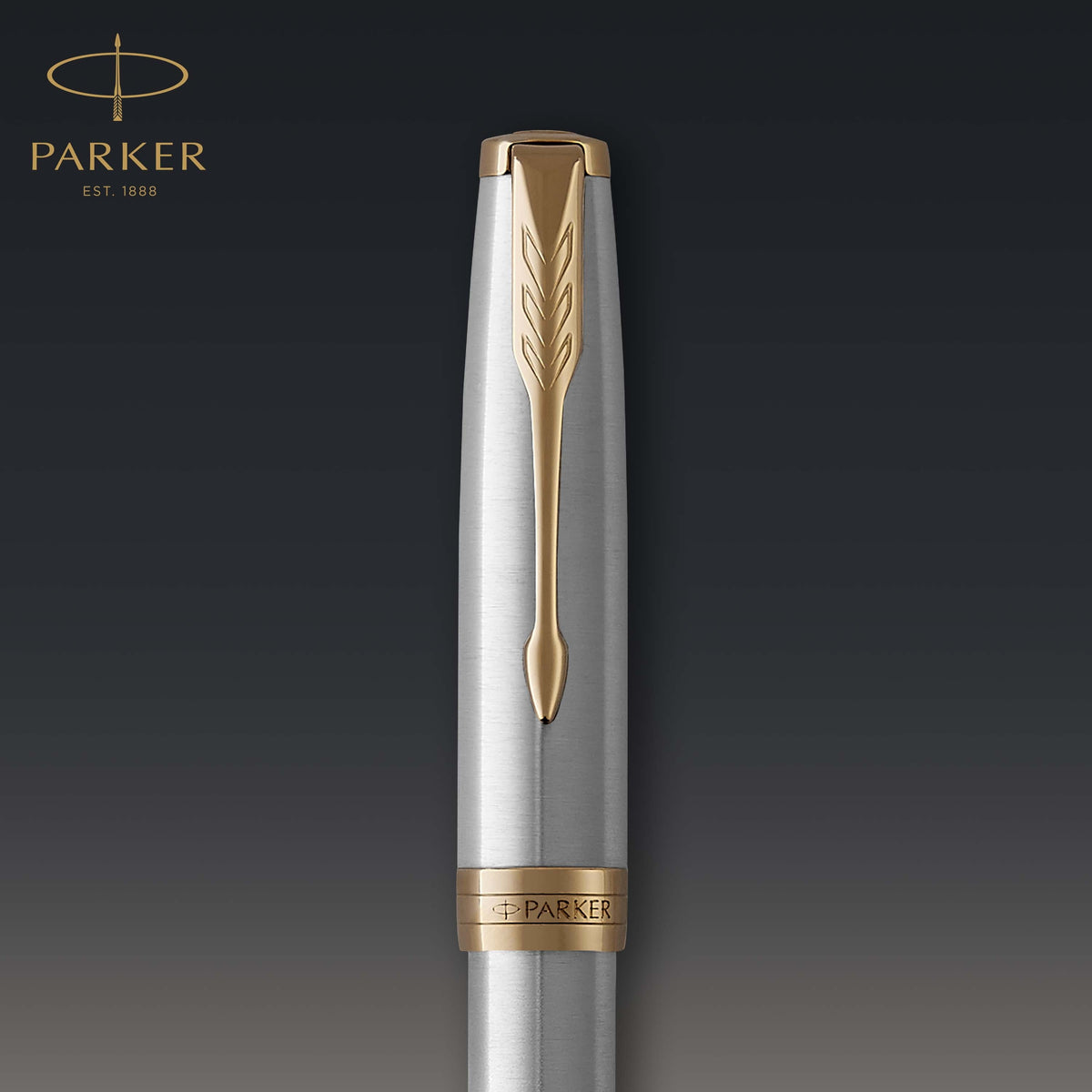 Parker Sonnet Fountain Pen Stainless Steel and Gold Trim Medium Nib