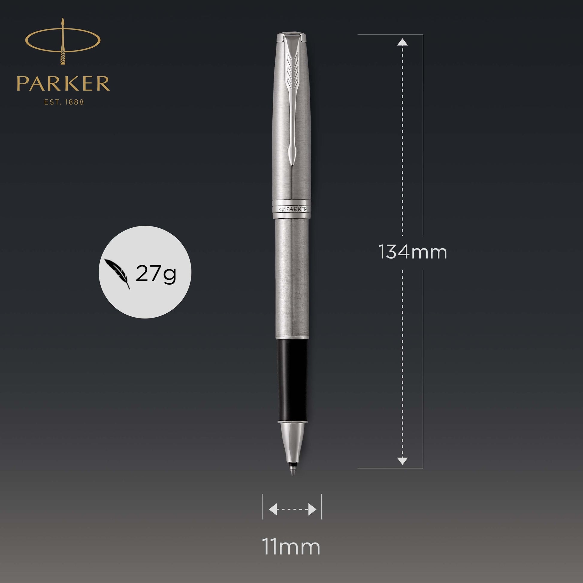 Parker Sonnet Rollerball Pen Stainless Steel and Palladium Trim Fine Tip