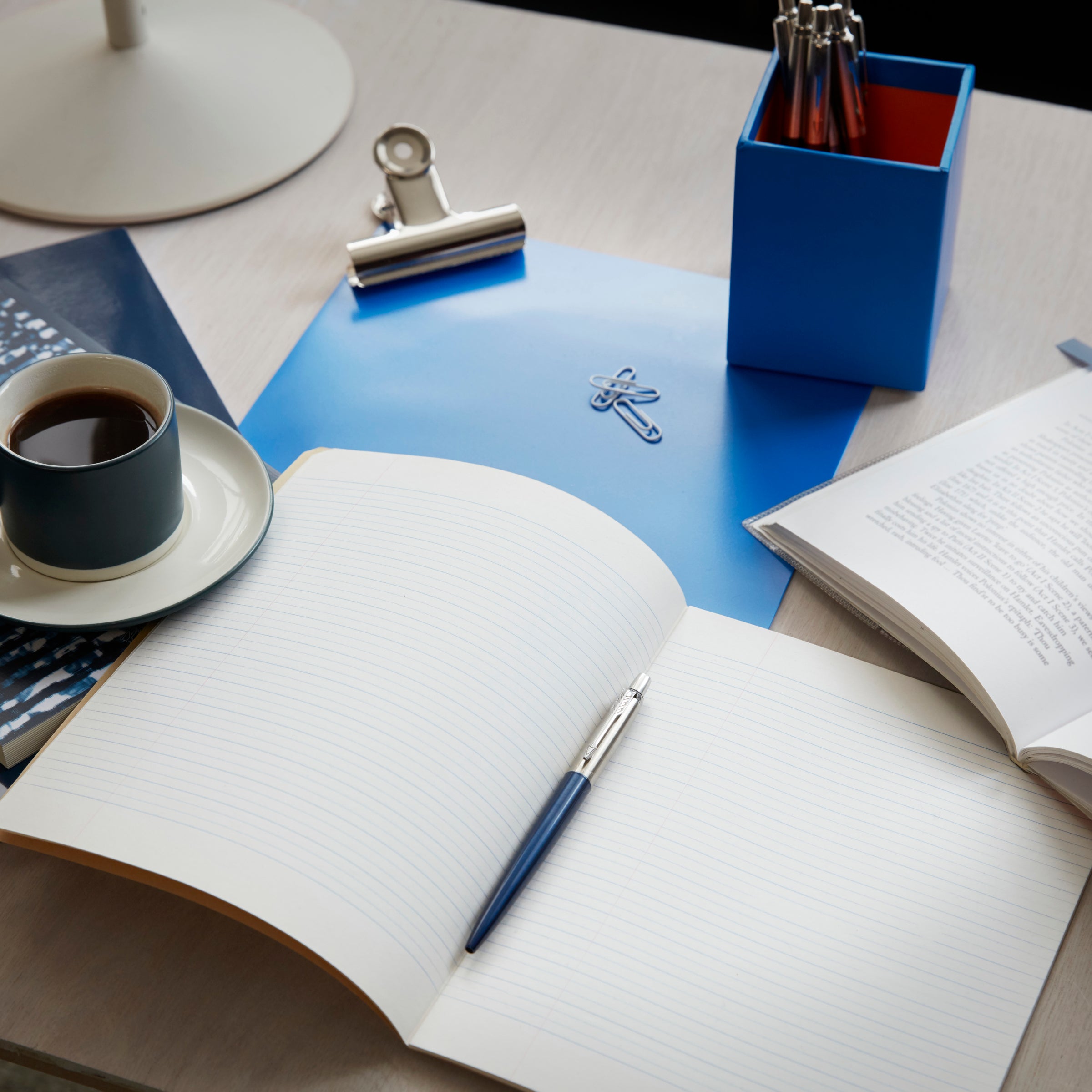 Parker Jotter Ballpoint Pen Royal Blue and Chrome Trim Medium Tip