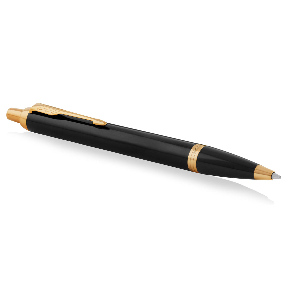 Parker IM Ballpoint Pen Black Lacquer and Gold Trim Medium Tip