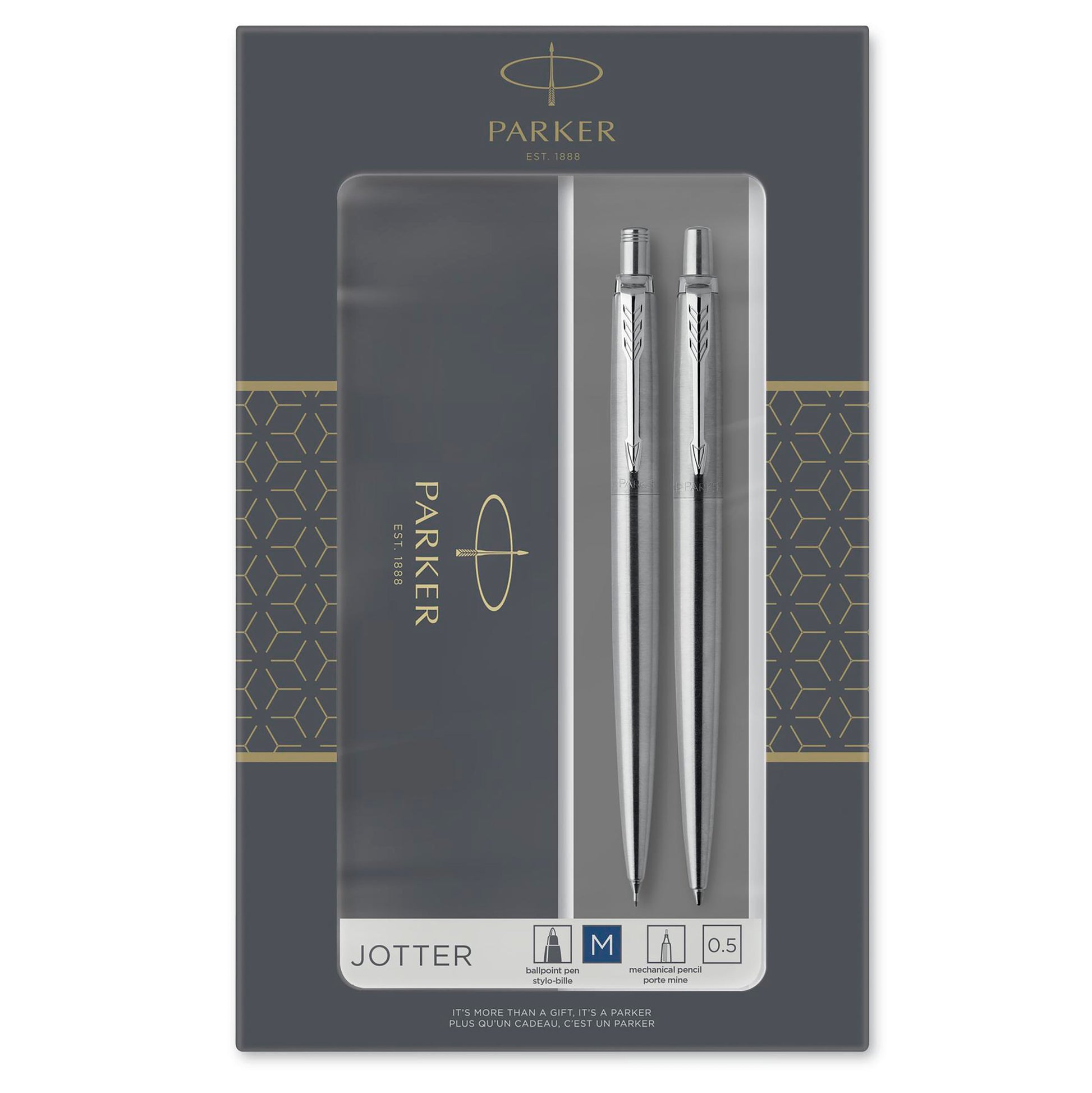 Parker Jotter Stainless Steel Ballpoint Pen and Mechanical Pencil Set