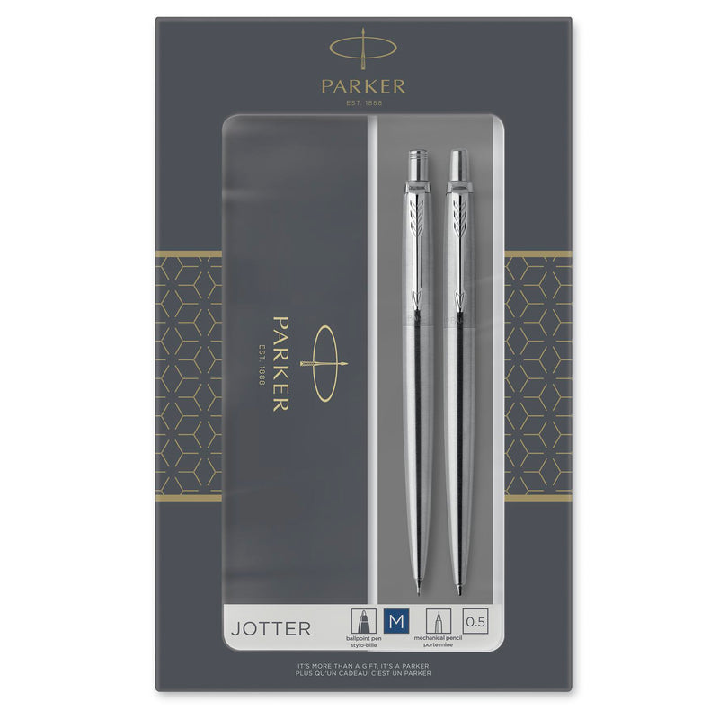 Parker Jotter Stainless Steel Ballpoint Pen and Mechanical Pencil Set