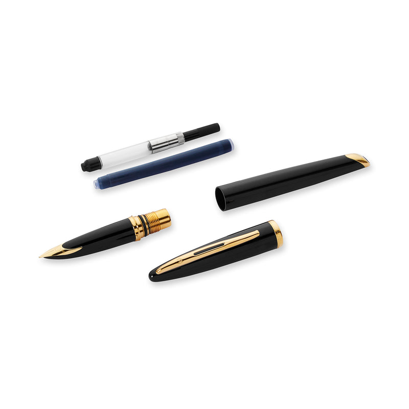 Waterman Carene Black Sea Gold Trim Fountain Pen in Box