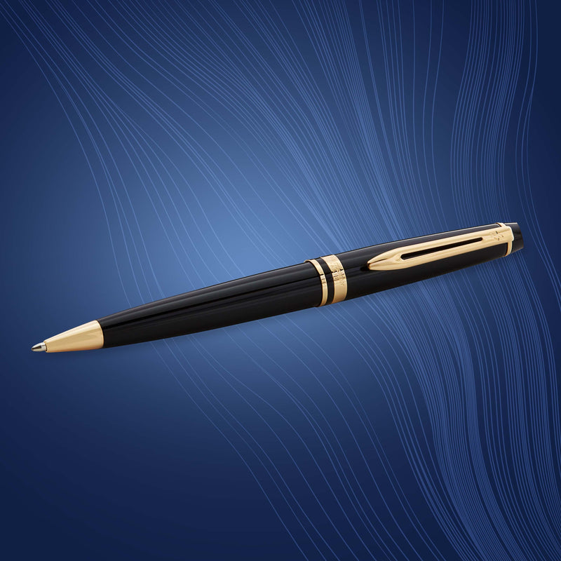 Waterman Expert Black Gold Trim Ballpoint Pen Medium Tip