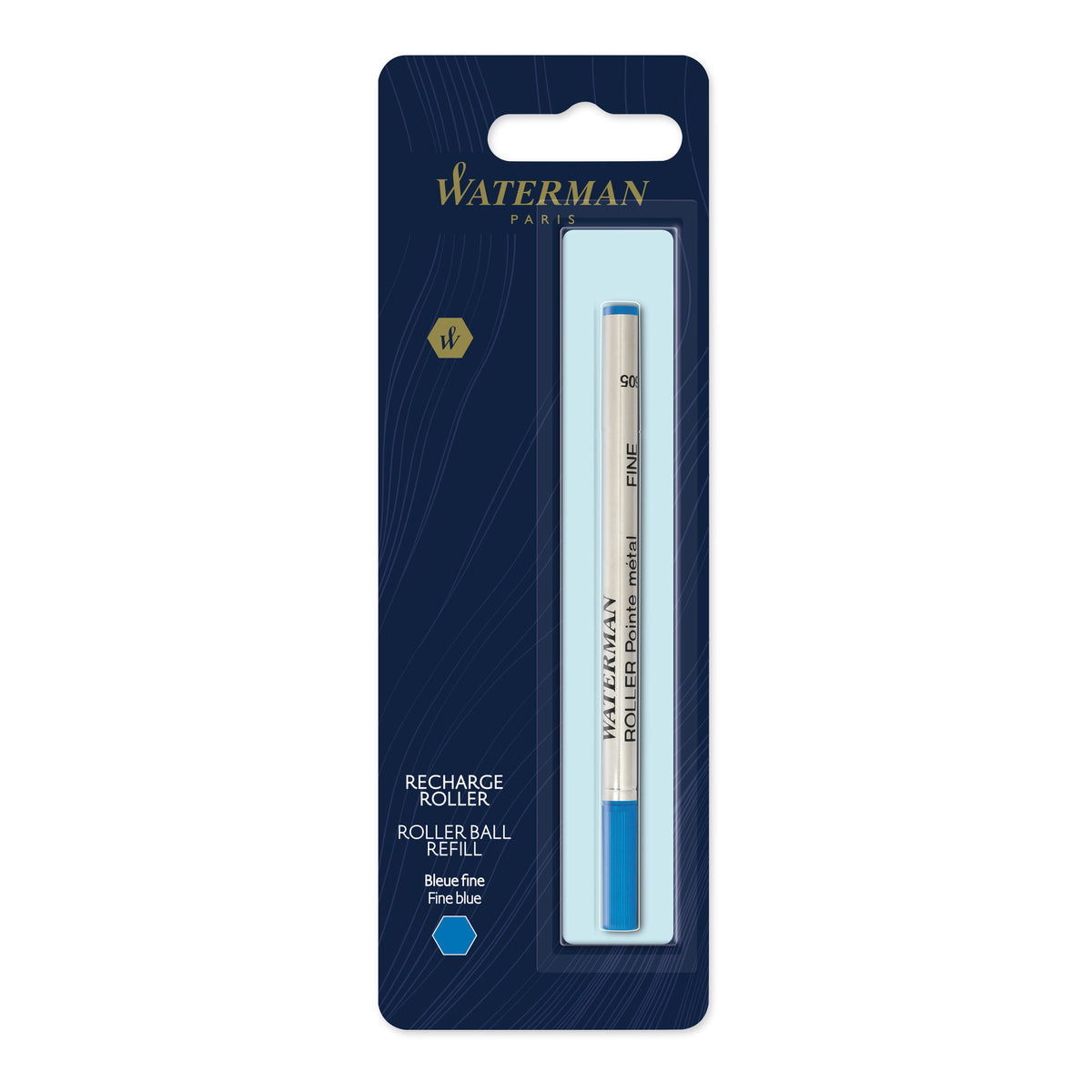 Waterman Rollerball Refill Blue Fine 0.7mm in Blister Pack