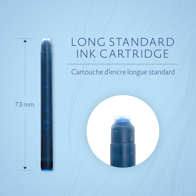Waterman Fountain Pen Serenity Blue Long Cartridges 8 Pack in Blister Pack