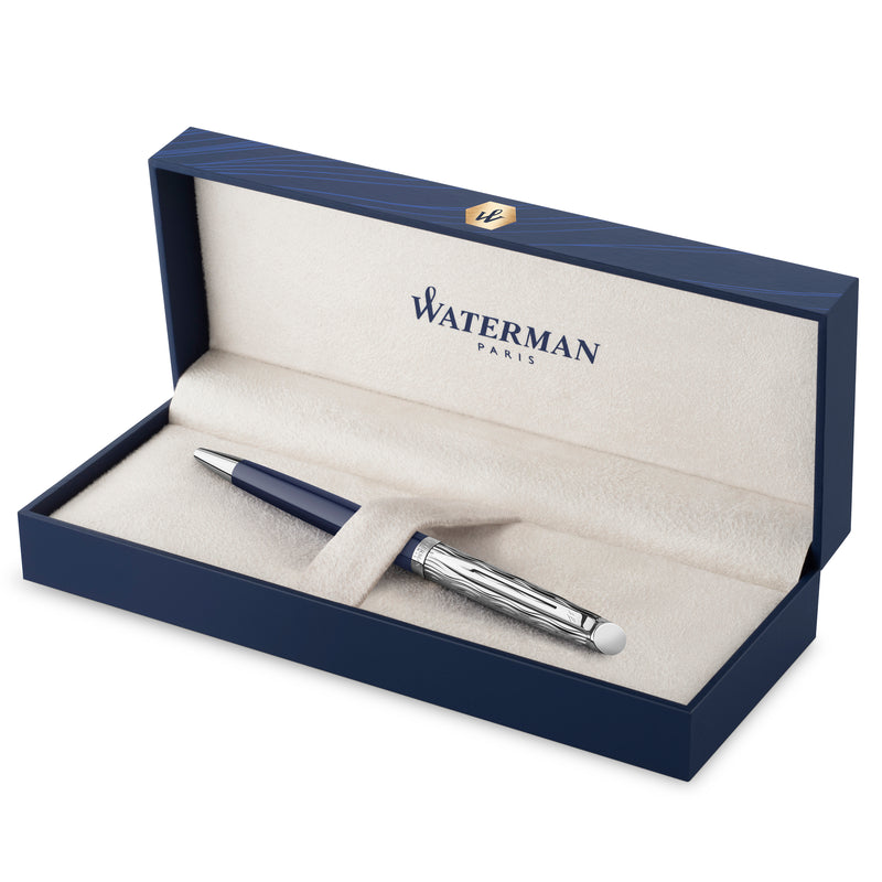 Waterman Hemisphere Metal and Blue Lacquer Palladium Trim Ballpoint Pen Medium Tip