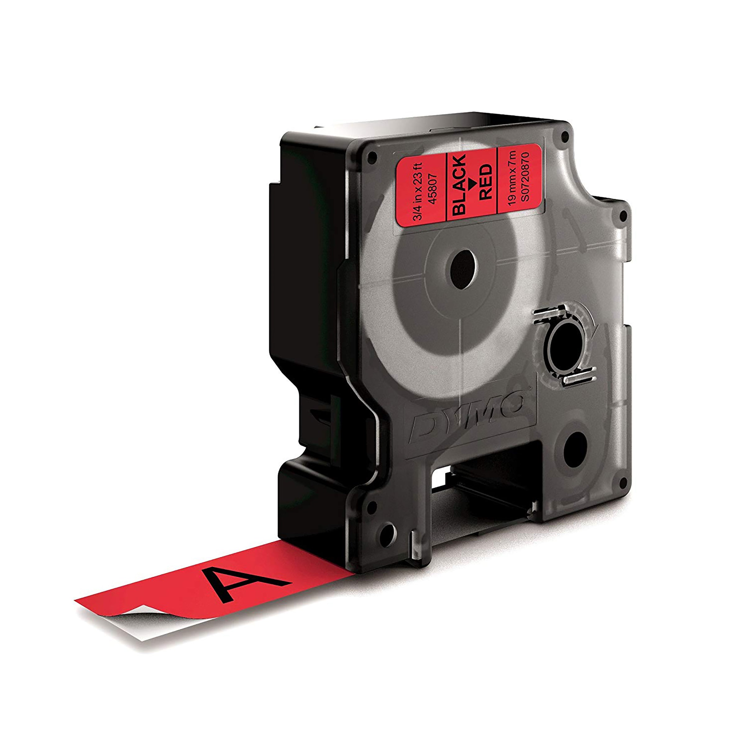 Dymo 19mm Black on Red - Additional Image 1