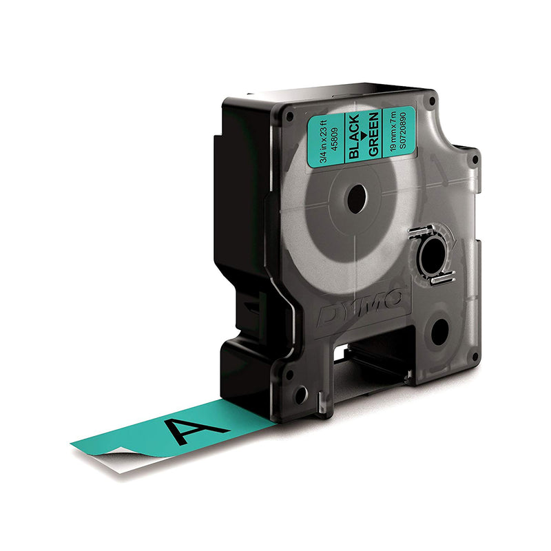 Dymo 19mm Black on Green - Additional Image 1