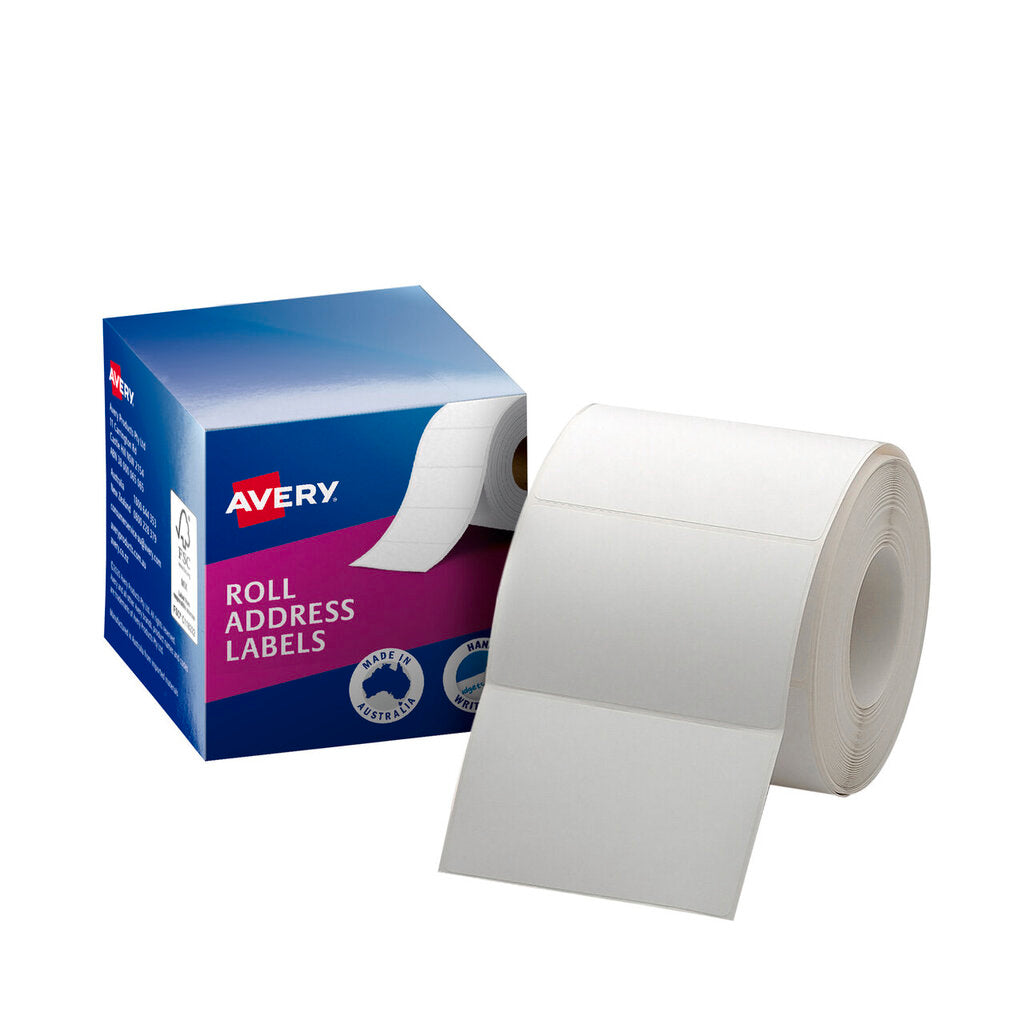 Avery White Roll Address Labels 78 x 48mm 500 Roll