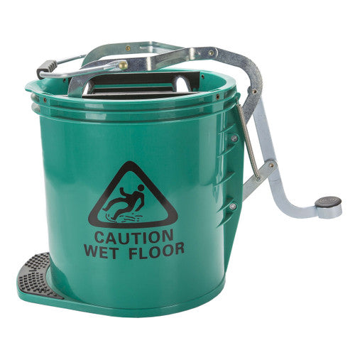 Cleanlink 12002 Mop Bucket Heavy Duty Metal Wringer 16 Litre Green