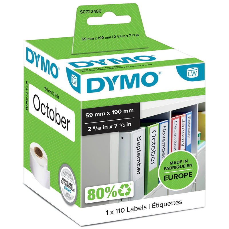 Dymo LabelWriter Lever Arch File Labels 59mm x 190mm - 3D view