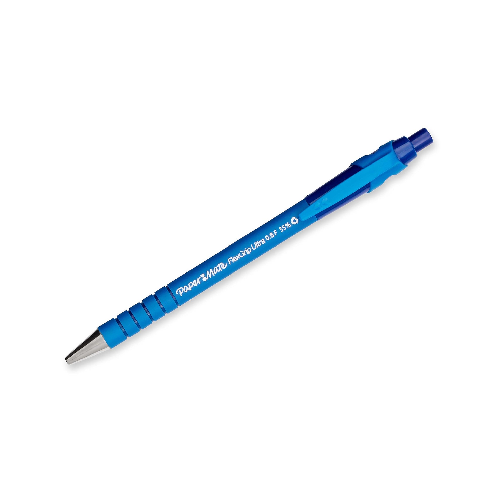 Papermate Flexgrip Ultra Retractable Ballpoint Pen Fine 0.8mm Blue Box of 12