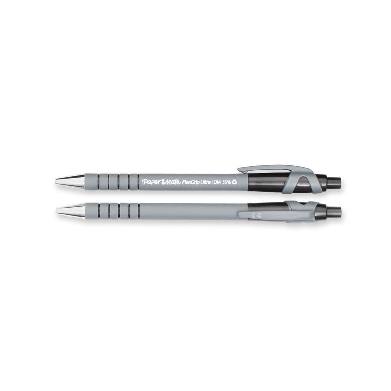 Papermate Flexgrip Ultra Retractable Ballpoint Pen Medium 1.0mm Black Box of 12