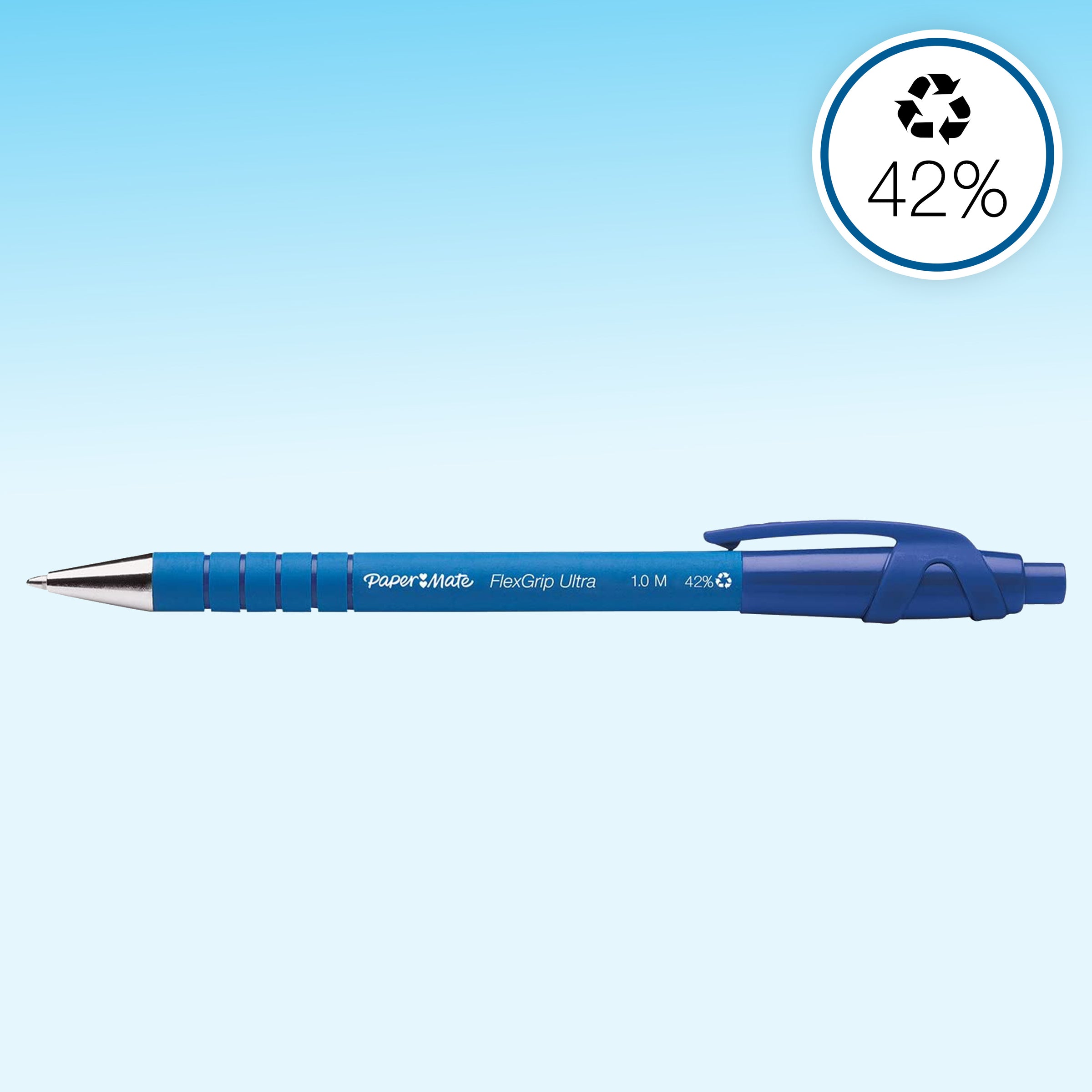 Papermate Flexgrip Ultra Retractable Ballpoint Pen Medium 1.0mm Blue Box of 12