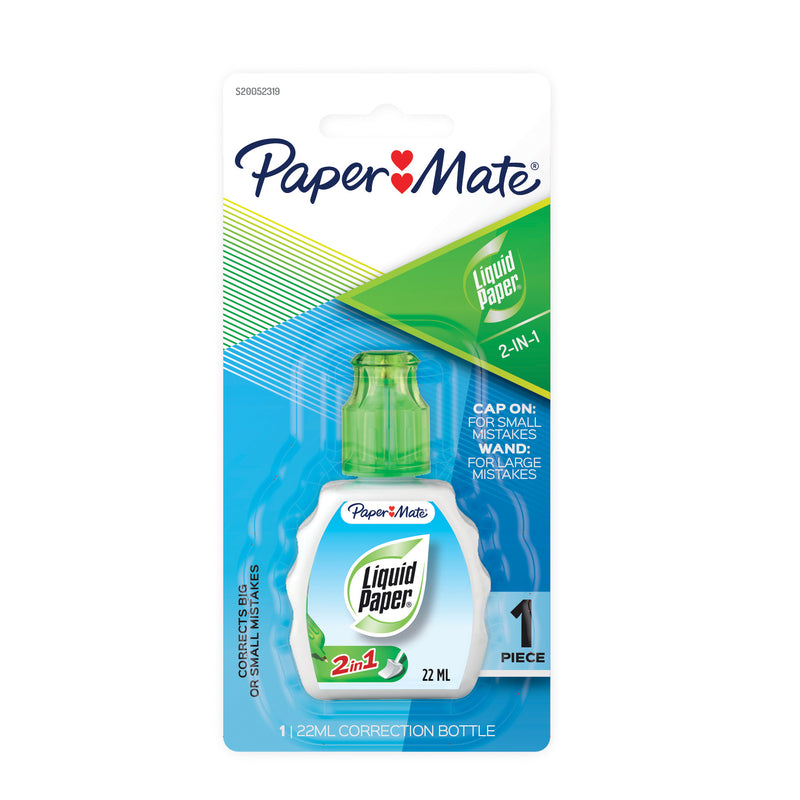 Papermate Liquid Paper 2 in 1 Correction Fluid 22ml Pack of 6