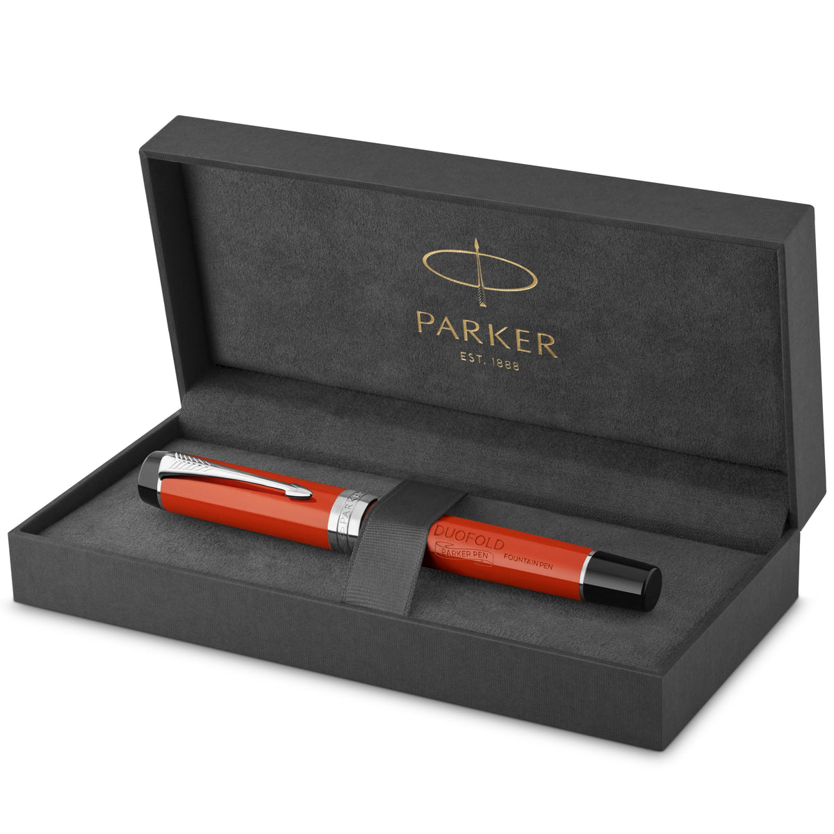 Parker Duofold Classic Fountain Pen Big Red Vintage and Palladium Trim Medium Nib