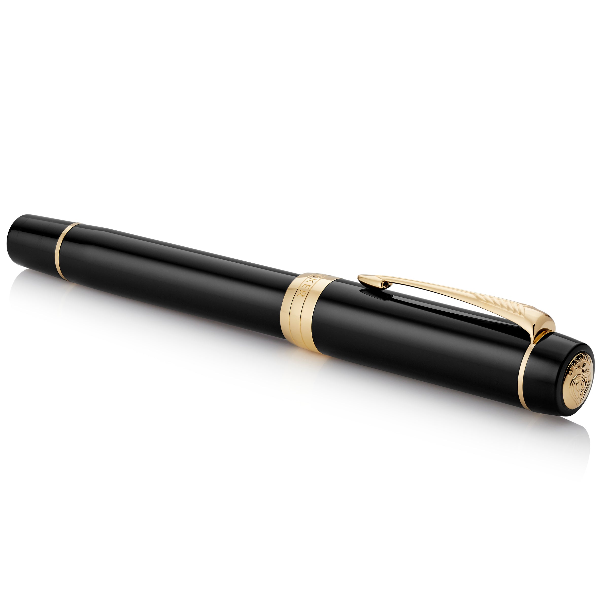 Parker Duofold Classic Fountain Pen Black and Gold Trim Medium Nib