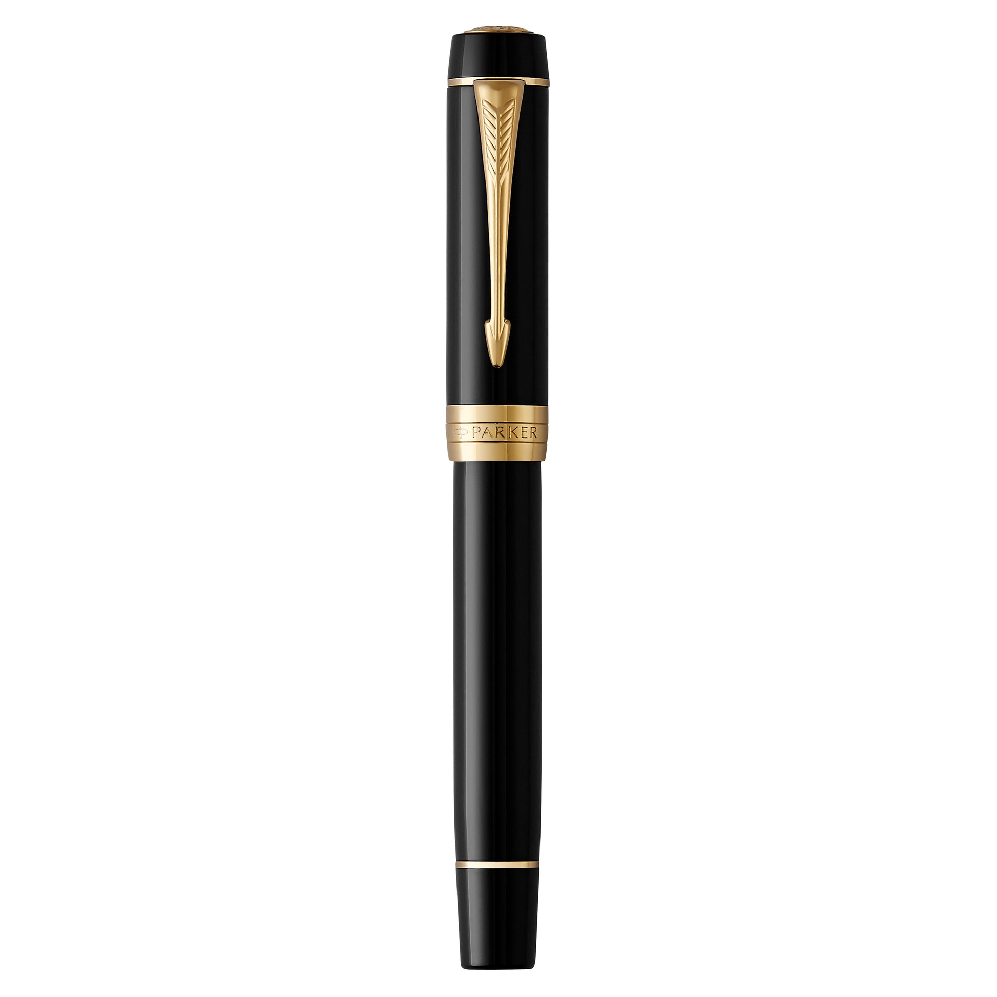 Parker Duofold Classic Fountain Pen Black and Gold Trim Medium Nib