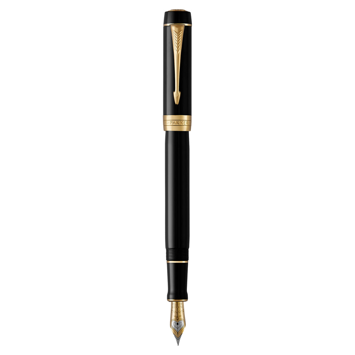 Parker Duofold Classic Fountain Pen Black and Gold Trim Medium Nib