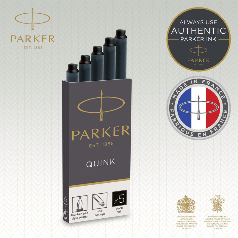 Parker Long Cartridge Black Pack of 5