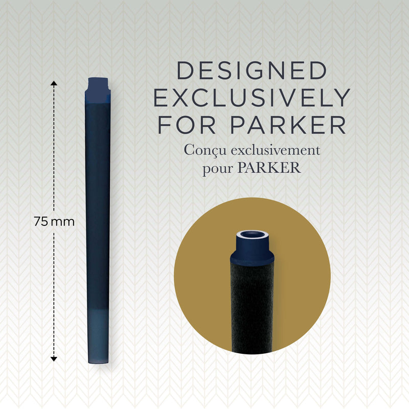 Parker Long Cartridge Blue Black Pack of 5