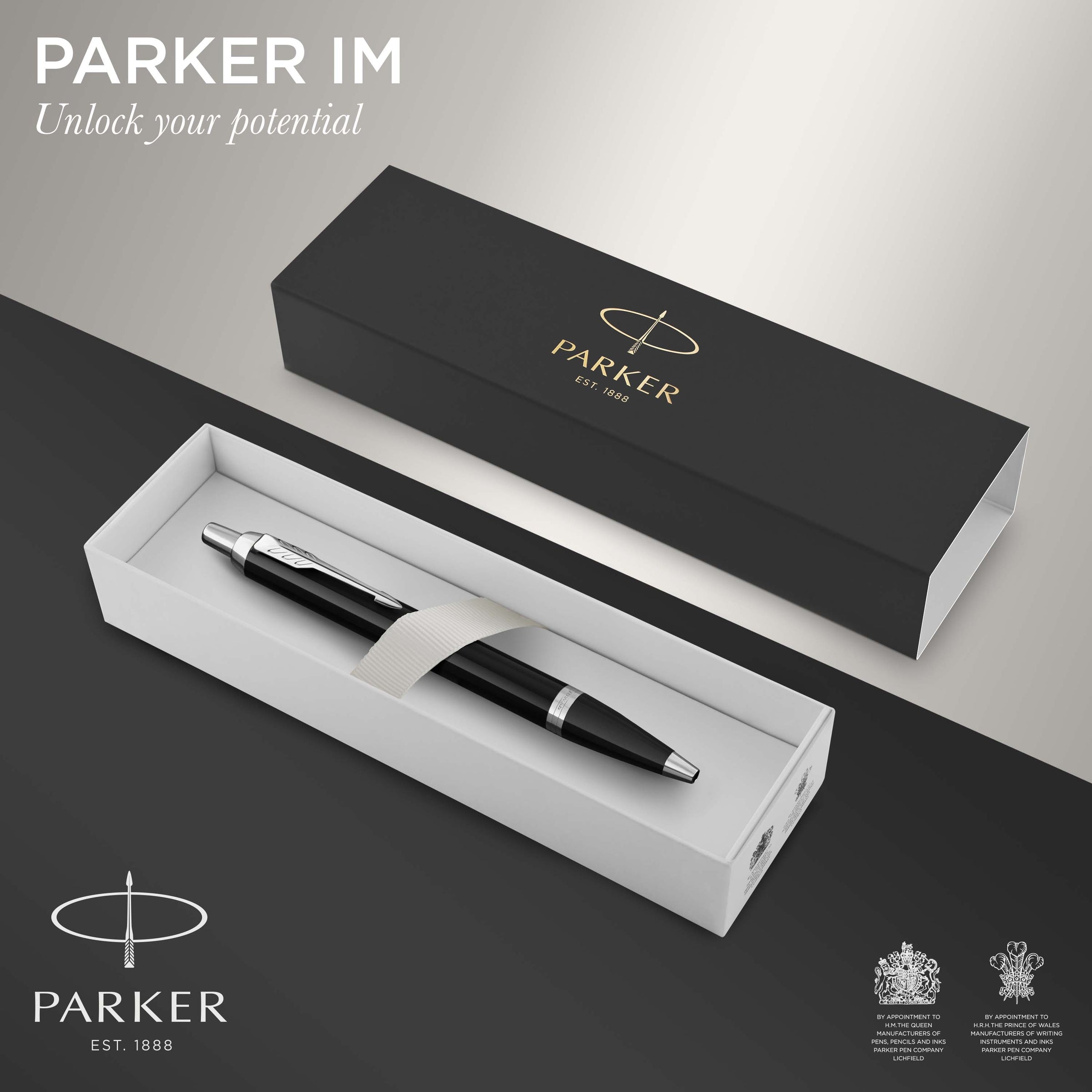Parker IM Ballpoint Pen Black Lacquer and Chrome Trim Medium Tip