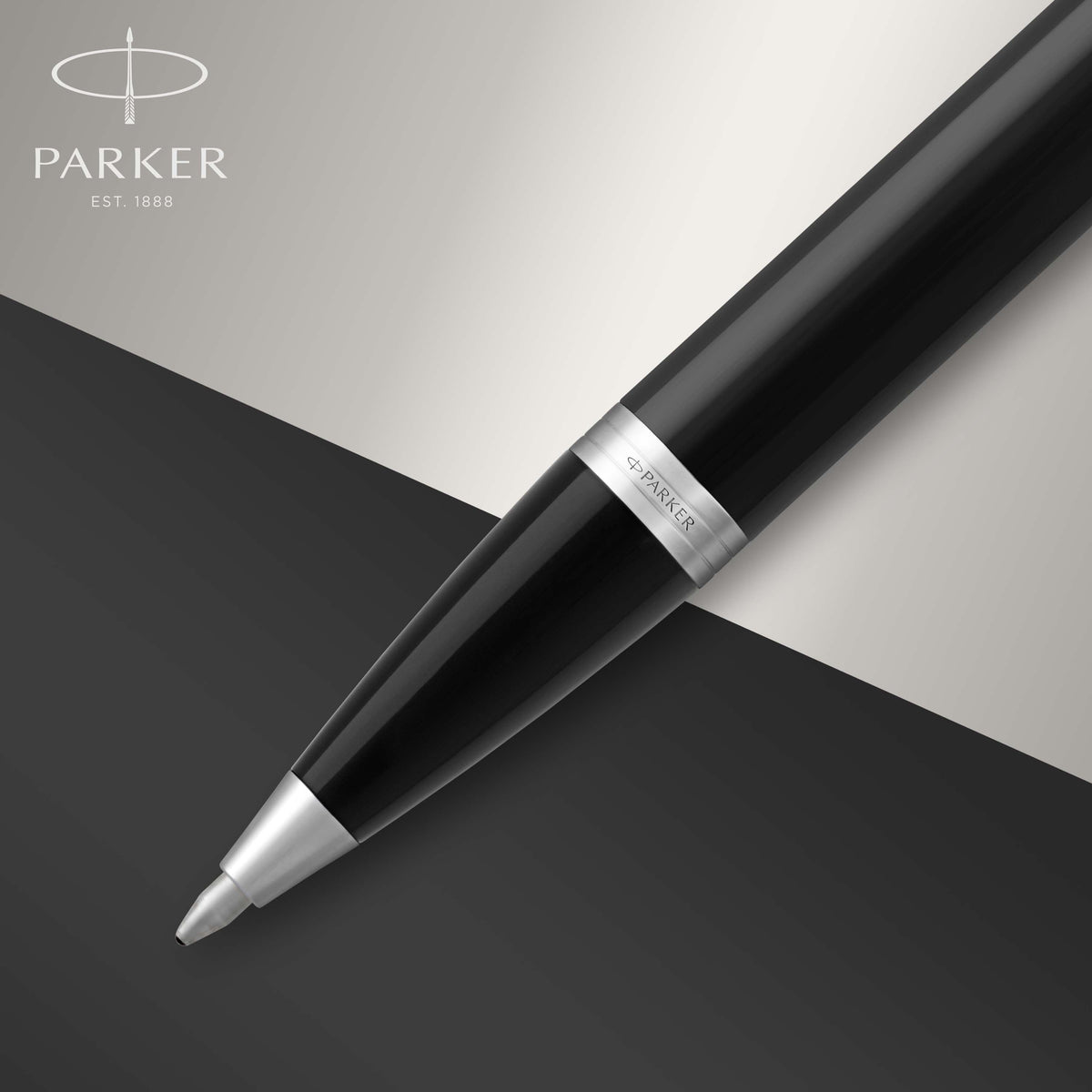 Parker IM Ballpoint Pen Black Lacquer and Chrome Trim Medium Tip